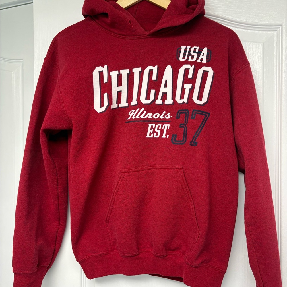 Gildan Red Sweatshirt Hoodie USA Design